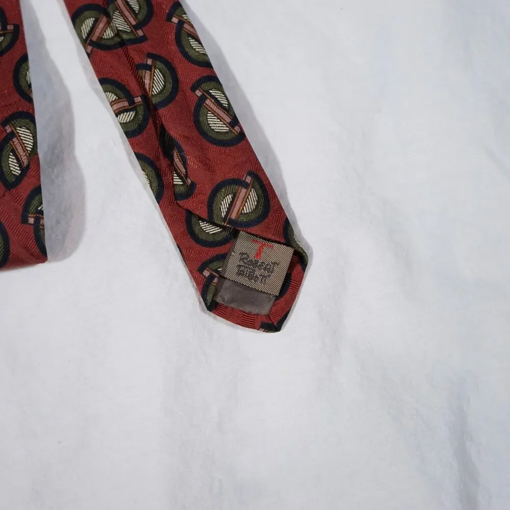 Robert Talbott Tie Hand Sewn Finest Silk Made in USA Abstract Geometric Pattern